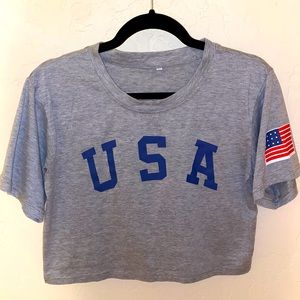 USA Logo Crop Top